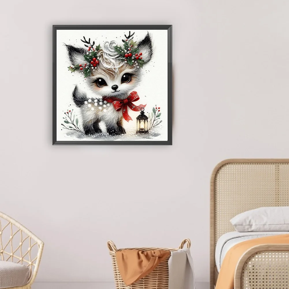 Diamond Painting - Full Round Drill - Winter Deer(Canvas|30*30cm)