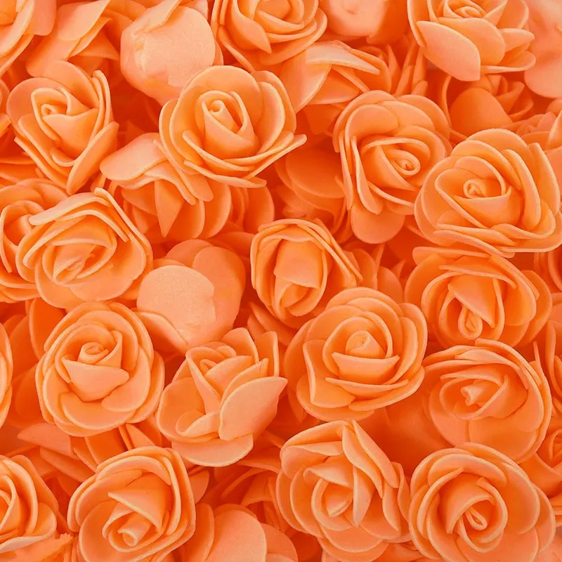 50/100/200Pcs Teddy Bear of Roses 3cm PE Foam Rose Head Artificial Flower Home Decorative Wreath Wedding Valentines Day DIY Gift