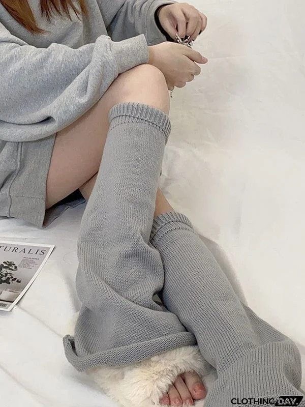 Leisure Fashion Knitting Solid Color Flared Leg Warmers Accessories