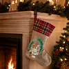DIY Diamond Painting Christmas Stockings Hanging Ornaments Large Capacity Xmas Socks Pendant Wear Resist Candy Gift Storage Bags for Family Christmas Holiday Party Decoration (Bright candle)