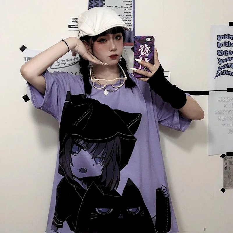 bf cartoon women tops tshirts anime Korean style t-shirts summer sweet kawii fashion t shirts  preppy couple clothes o-neck tee