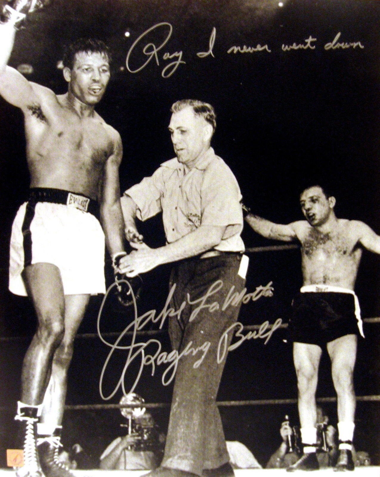 Jake LaMotta Raging Bull Autographed Signed 16x20 Photo Poster painting vs Sugar Ray ASI Proof