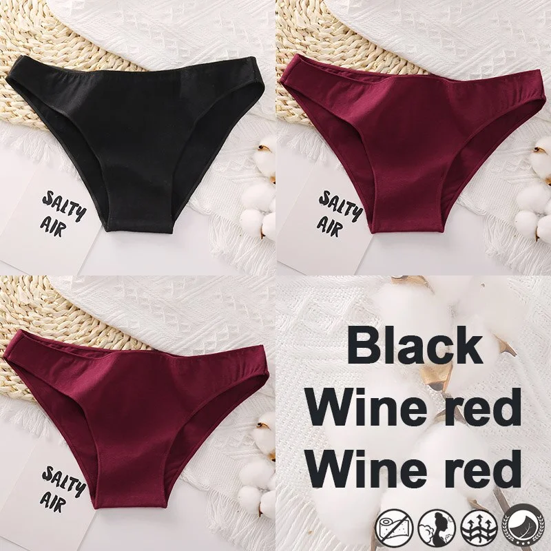 Billionm Cotton Panties for Women Sexy Solid Briefs Underwear Intimates Low Waist Underpants Female Soft Comfotable Lingerie