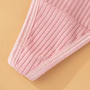 Akayes Women Sexy Panties Screw Thread Cotton Thongs Female Thin Belt G-strings Underwear Soft Breathable T-back Solid Lingerie