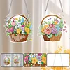 2Pcs Diamond Painting Flower Basket Diamond Art Pendant Wall Decor
