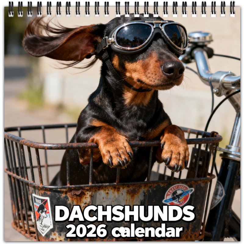 2026 Cute Dachshund Wall Calendar &ndash; 12-Month Planner, Perfect Christmas & New Year Gift