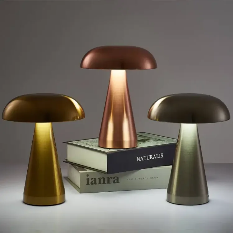 LED Retro Metal Mushroom Table Lamp