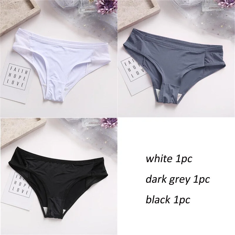 3PCS/Set Lot panties for Women Comfortable Smooth Underwear Soft Intimates Lingerie Girls Briefs Solid Color Fashion Underpants