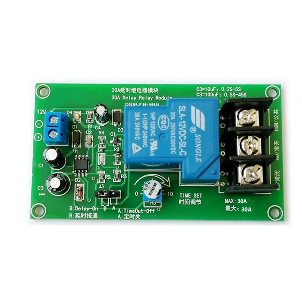 12V 30A Timing Delay Relay Module NE555 Timing On Off Switch Industrial Control High Current Delay Time Relay Module