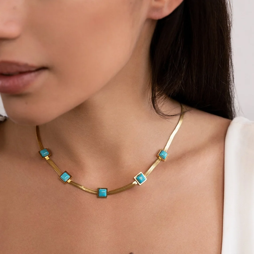 Victoria Turquoise Gold Necklace