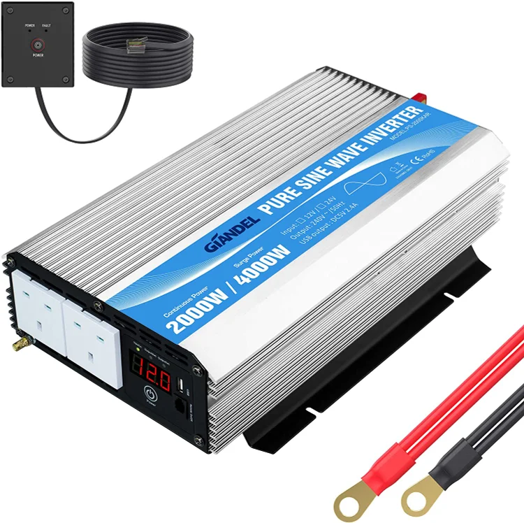 Power Inverter 12V 220V Pure Sine Wave 1000W Power Inverter 230V 240V Pure  Sine Wave with Remote Control with AC Outlets & 2.4A USB Port for RV Car