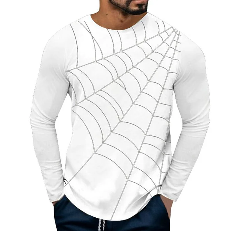 Men's Printed Long Sleeve Crew Neck T-Shirt