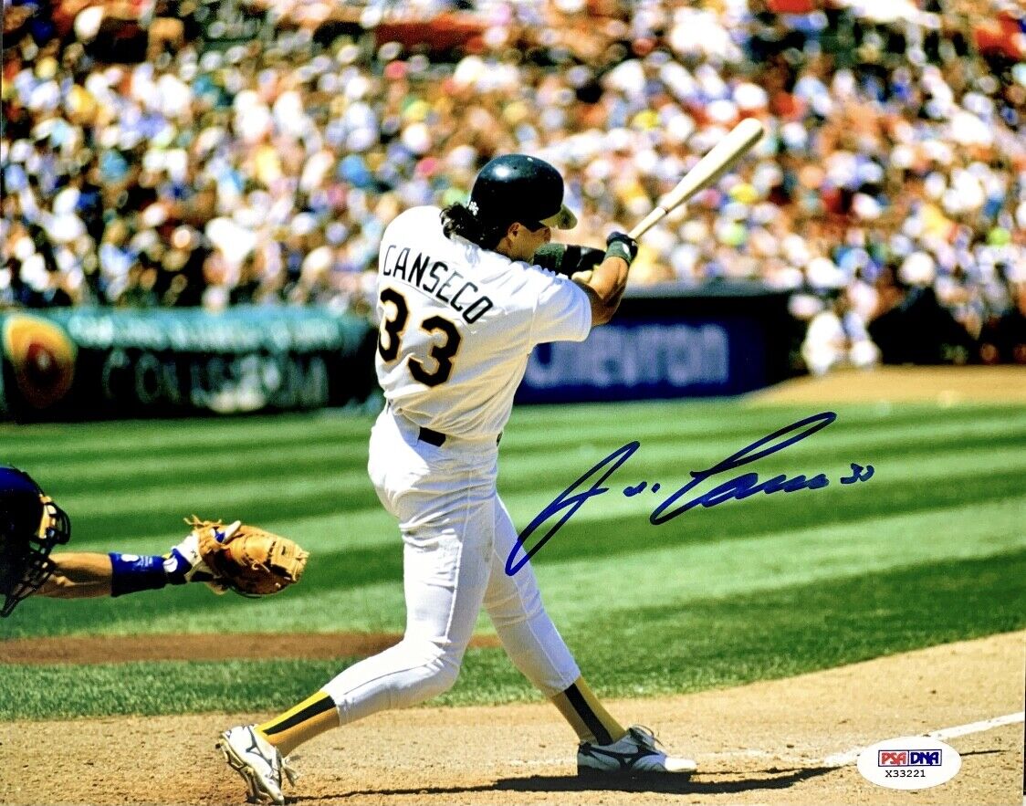 Jose Canseco Signed Baseball 8x10 Photo Poster painting PSA X33221 Oakland A's