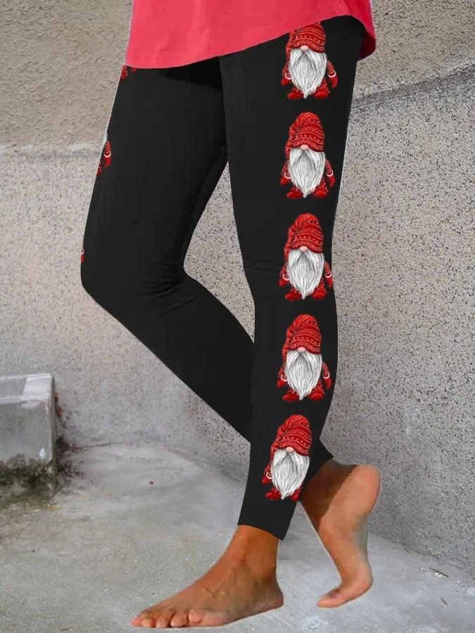 Women's Christmas Gnome Print Leggings