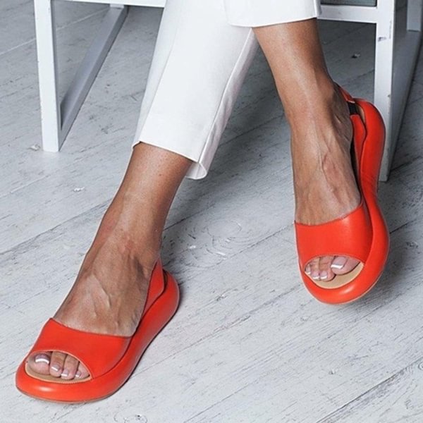 Women Fashion Summer Fish Mouth Flat Sandals Plus Size Open Toe Shoes - Shop Trendy Women's Clothing | LoverChic