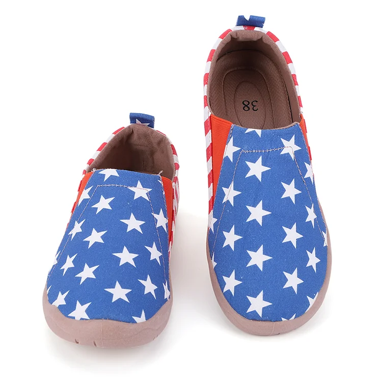 HiGropcore Women's Art Painted Casual Loafers Slip On Canvas Walking Shoes Comfortable Lightweight Ladies Travel Shoes