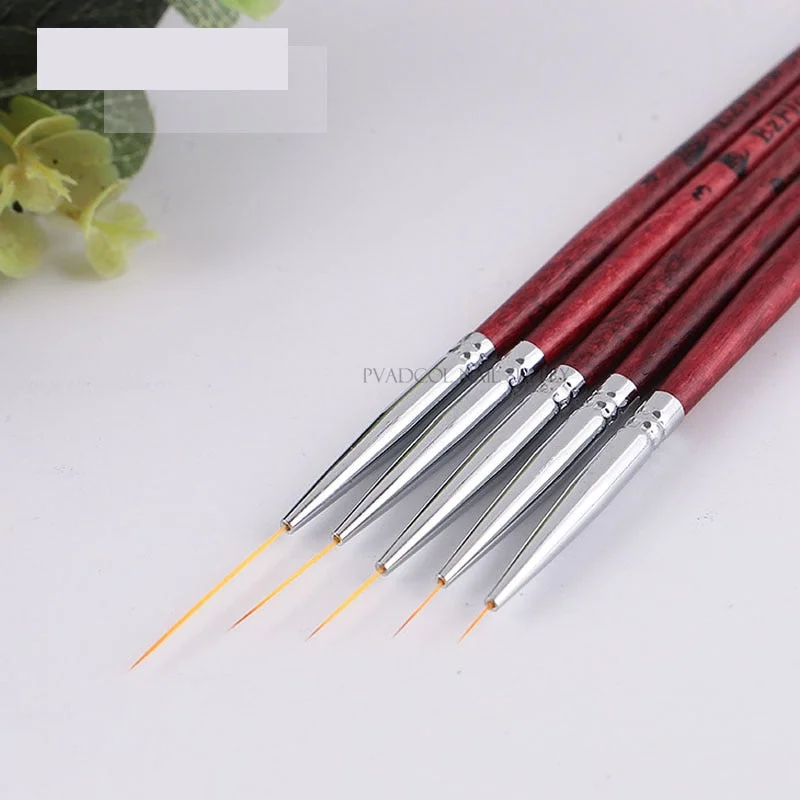 Nail Liner Brush Lines Stripe Flower Painting Drawing Pen Detailer Nails Brushes Wooden Handle Blending Tips Manicure Set