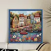 Colorful Houses-14CT Stamped Cross Stitch 40*40cm/15.75*15.75in tapestrymarket