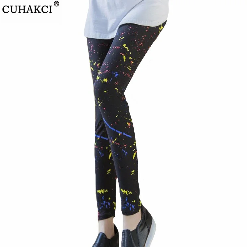 CUHAKCI Printing Women Leggings Gym Sportswear Female Ankle Length Floral Pencil Pants Fitness Leggins Strech Legging