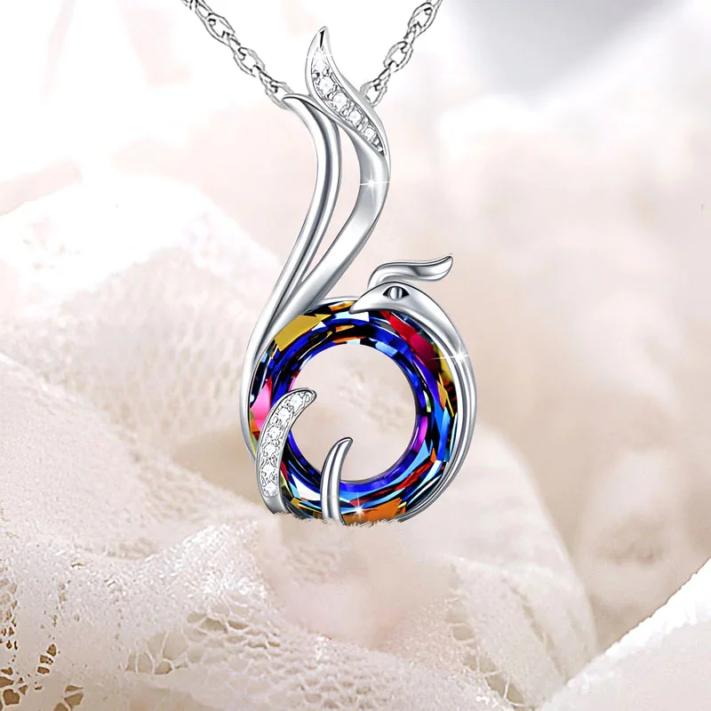 For Self - S925 The Fire Inside Me Burns Brighter Than The Fire Around Me Nirvana of Phoenix Necklace