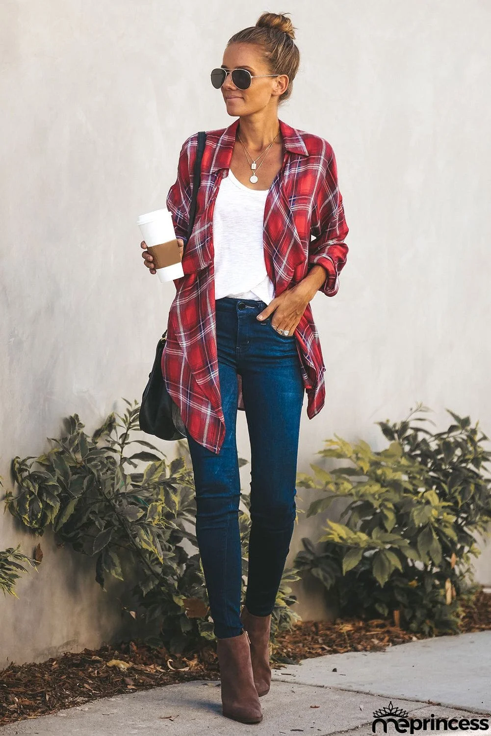 Plaid Drape Cardigan