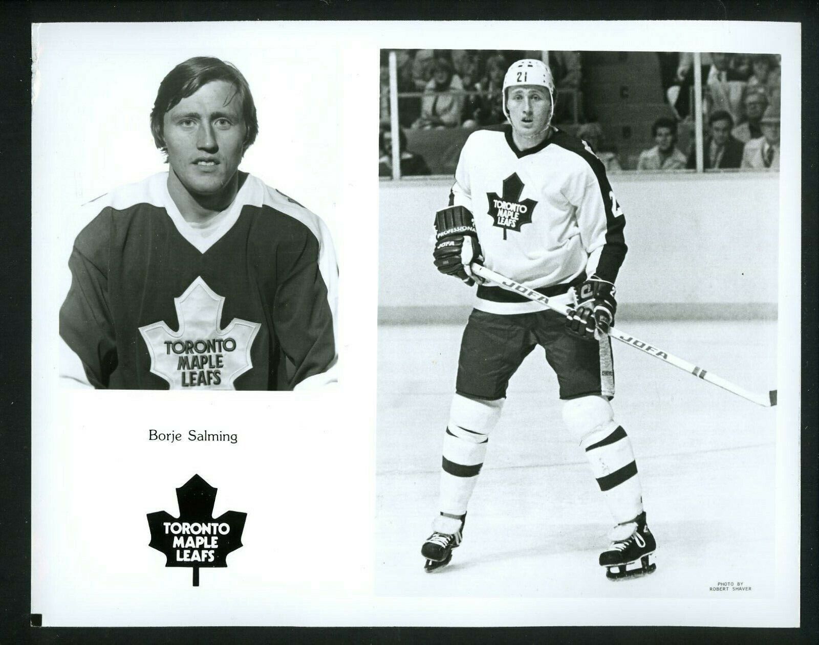 Borje Salming circa 1970's team issued Press Photo Poster painting Toronto Maple Leafs