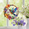 Crystal Diamond Painting Window Hanger Hummingbird Wreath 9.45x9.45in