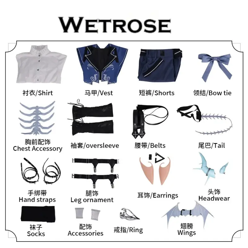 [Wetrose] In Stock Mr. Love: Queen's Choice Gavin Little Succubus Game Outfit Cosplay Costume 
