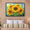 (US Only)Full Embroidery Beads Printed 11CT Sunflower Cross Stitch Kit Art Decor 65x50cm