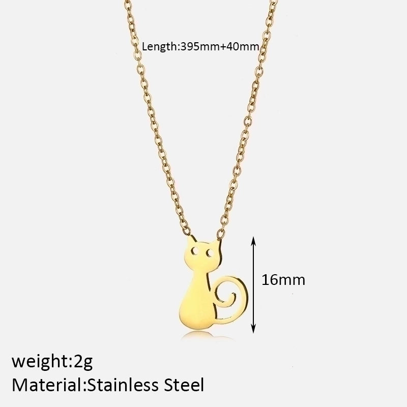 Stainless Steel Elegant Cute Plating Hollow Out Solid Color Pendant Necklace