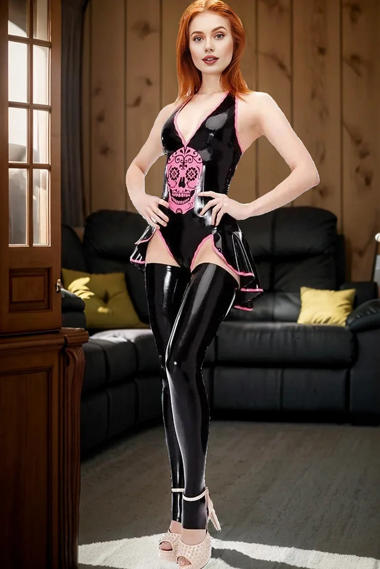 Women Latex Skirts Peplum Dinky Latex Skirt DeLuxe (KG30648)