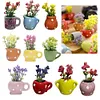 Cute Plant Fridge Magnets Mini Ceramic Vase Fridge Magnets Tiny 3D Plant Vase