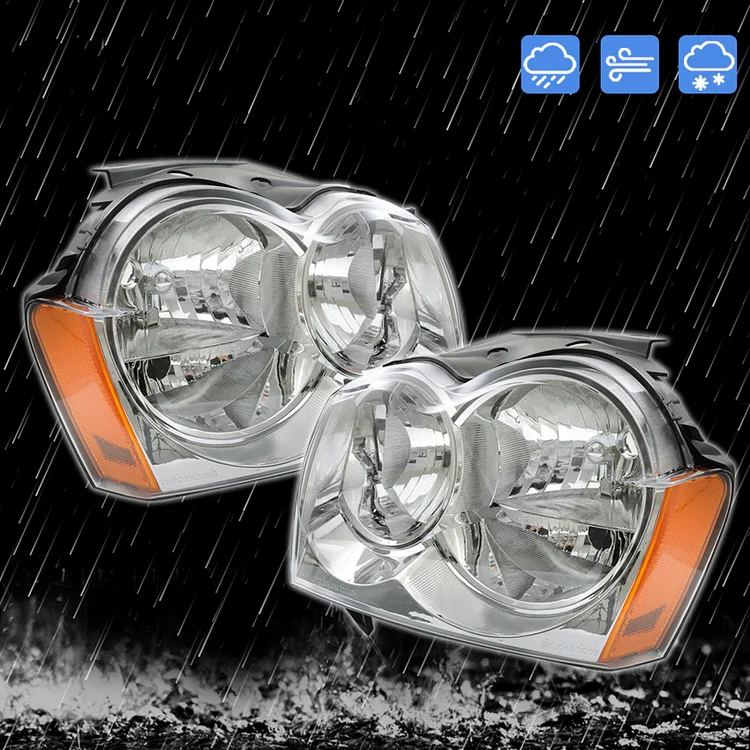SEBLAFF 1 Pair Headlights Assembly RH&LH Replacement for 2005 2006 2007 Grand Cherokee Headlamp Left and Right Side 55456351AK