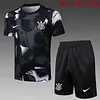 2025/2026 Corinthians pre-match training Black Inkjet Shirt+Shorts 1:1 Thai Quality