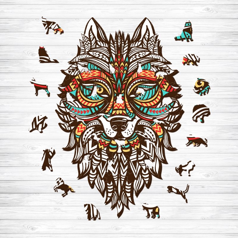 Ericpuzzle™ Ericpuzzle™ Tribal Wolf Wooden Puzzle