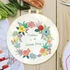 【Limited Stock Sale】Flowers-DIY Embroidery Kit with Pattern Cotton Threads Needles Hoop 30*30cm/11.8*11.8in tapestrymarket