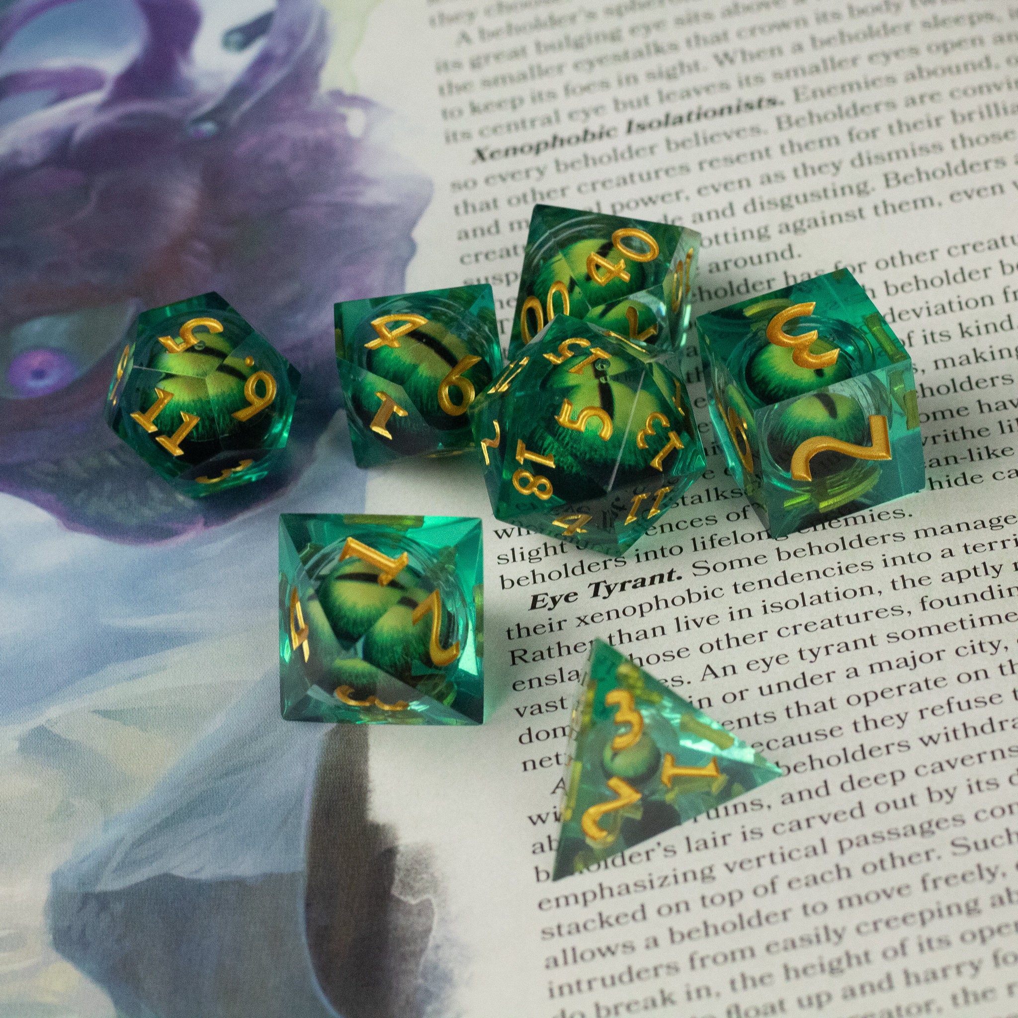 Beholder s eye liquid core dice set