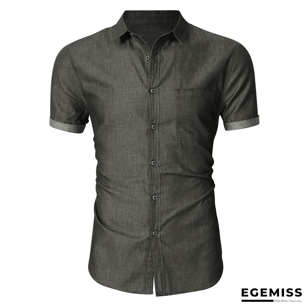 Business Men's Jeans Short Sleeve Shirt Non Iron Casual Men's Shirt | EGEMISS