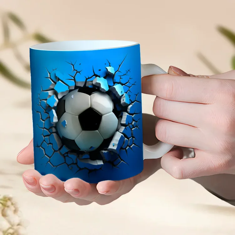 Personalized Ceramic Mug-3D Effect Cracked Wall Sport Dad - Gift For Dad, Father