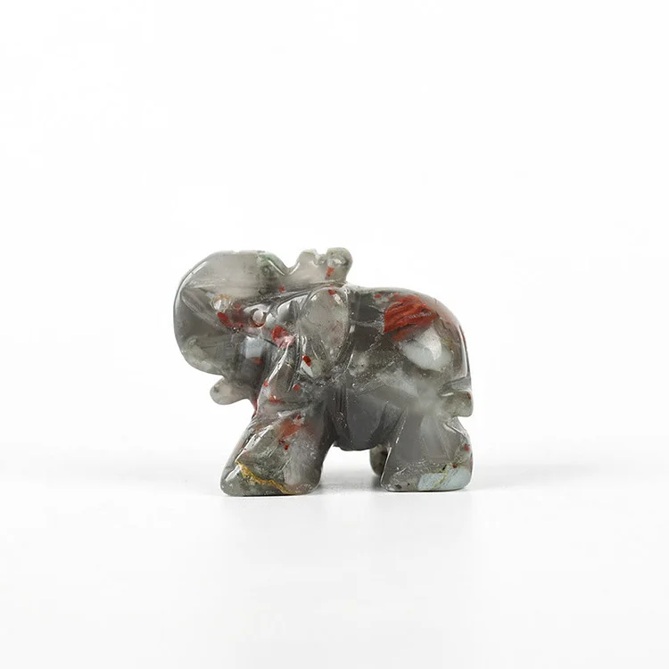 Olivenorma 1.5/2 Inches Carved Elephant Figurine Gemstone Decoration