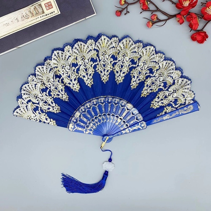 Single Flower Folding Fan Chinese Style Fan Dance Fan Wing Chun Fan Plastic Hanfu Fan European Style Fan Folding Fan