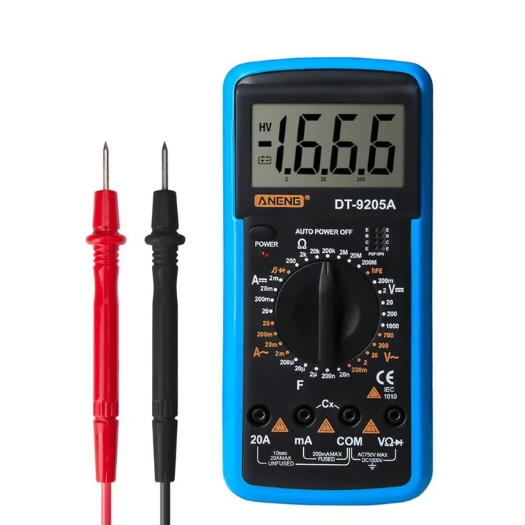 ANENG DT-9205A Digital Voltmeter Current Voltage Meter Resistance Tester