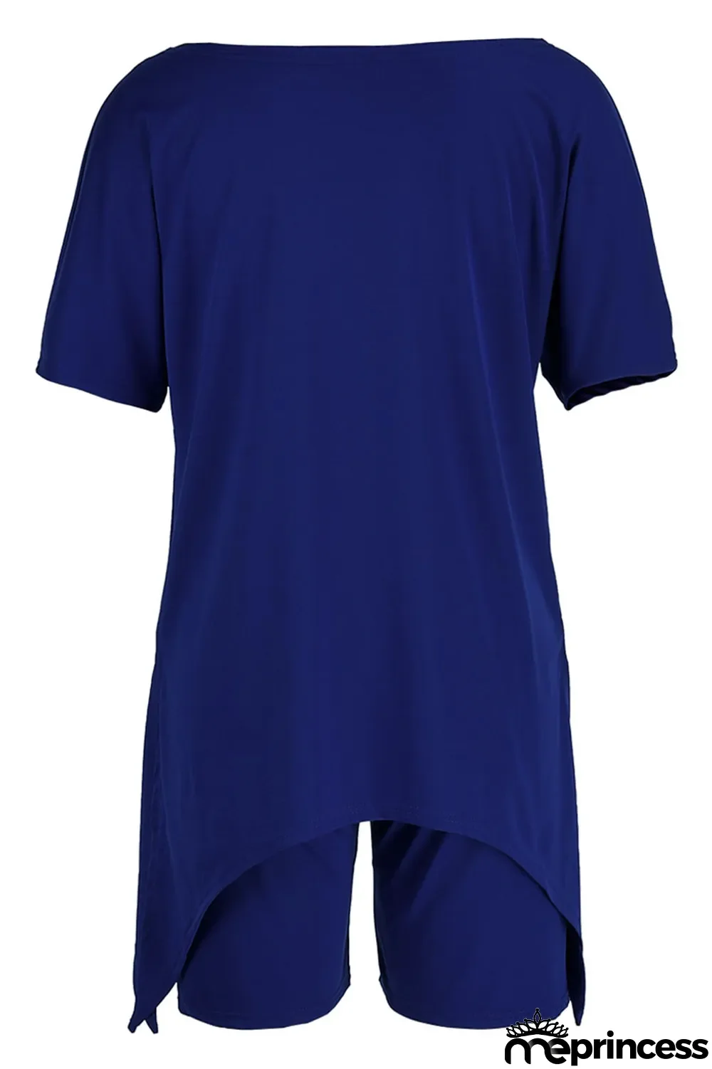 Burgundy Fashion Casual Print Oblique Collar Short Sleeve Two Pieces