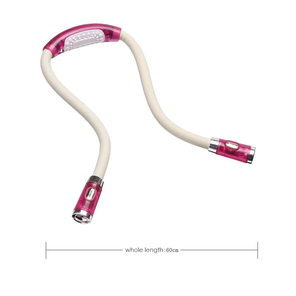 LED Flexible Handsfree Hug Neck Reading Book Light Torch Flashlight (Pink)