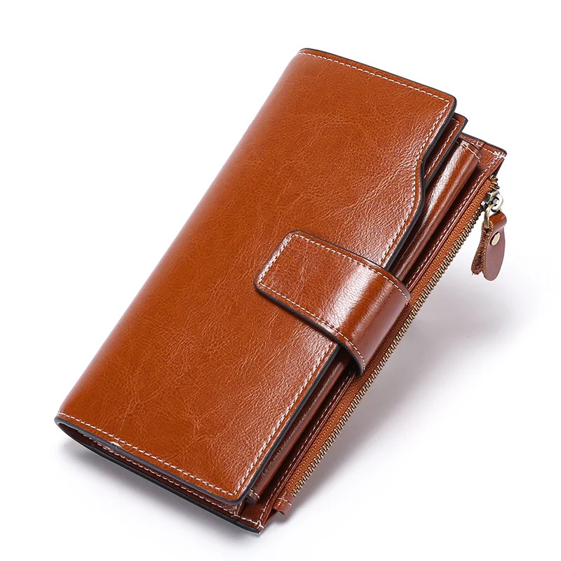 Leather Anti-theft Brush Ladies Wallet Long