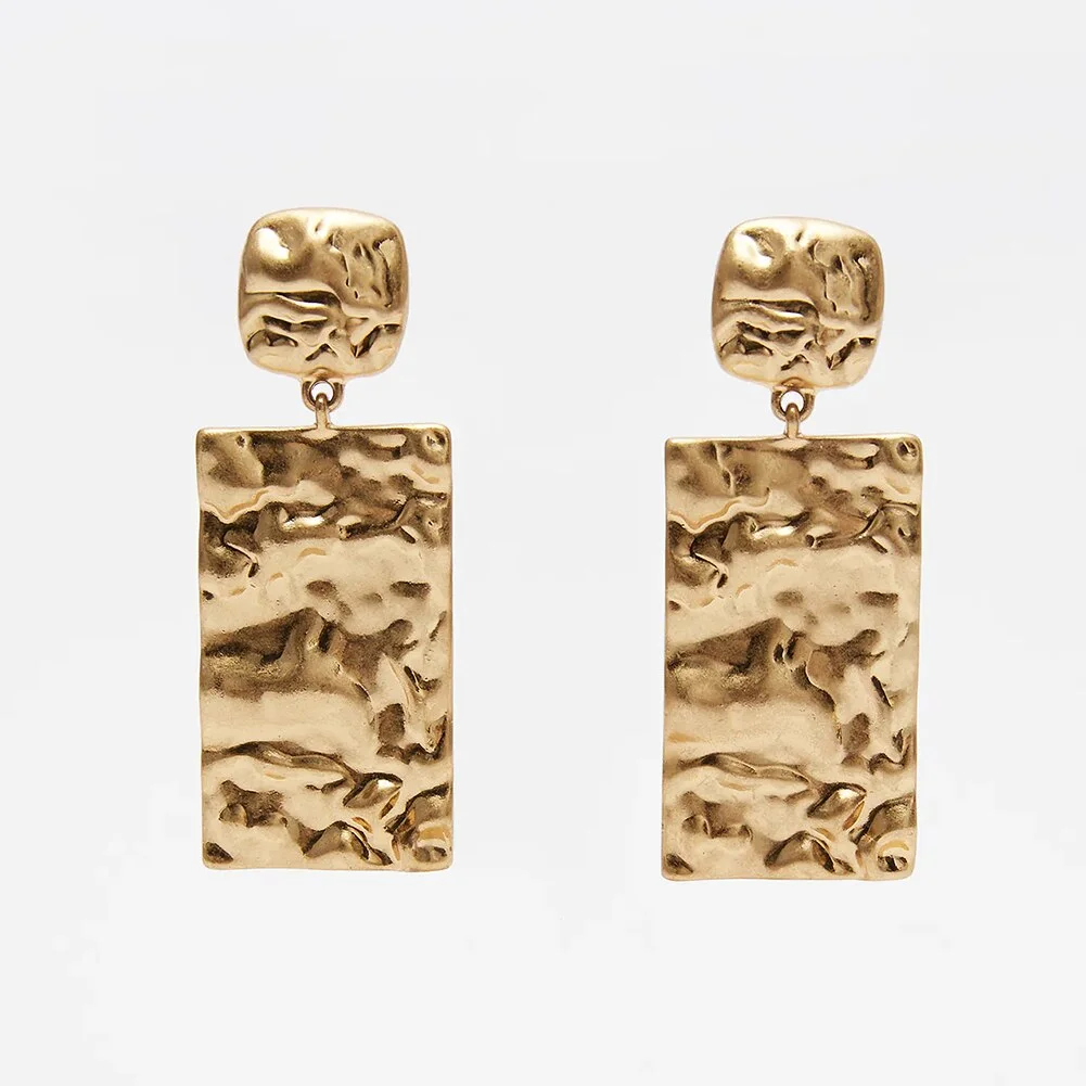 Dvacaman 2020 New Fashion Irregular Ceramic Pendant Earrings Women Vintage Handmade Resin/Wood/Metal Long Drop Earrings Jewelry