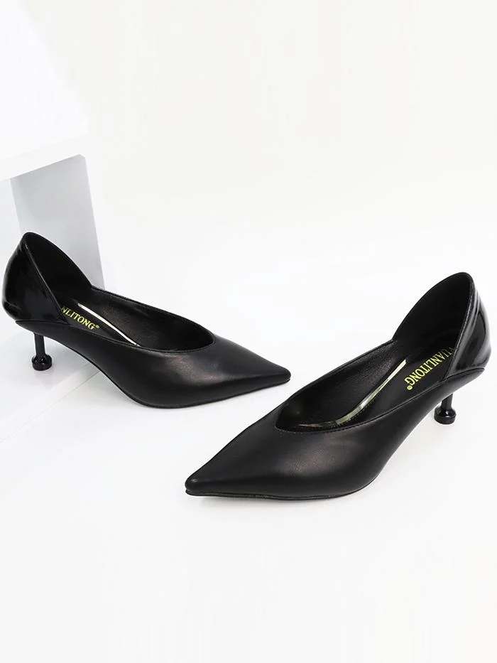 Color matching sexy pointed stiletto heel pump heel high heels