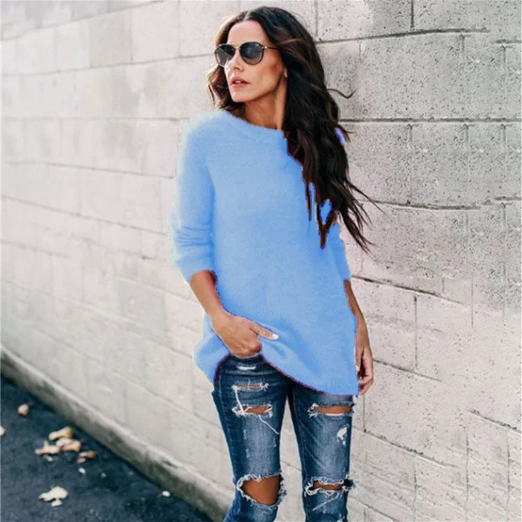 Uveng Uveng 2024 New Fast Selling Burst Knitted Shirt Splicing Tset-Head Sweater Woman