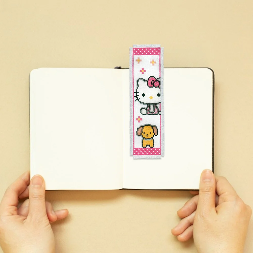 14ct 2-Strand Double-sided Counted Cross Stitch Bookmark - Kitty(18*6cm)
