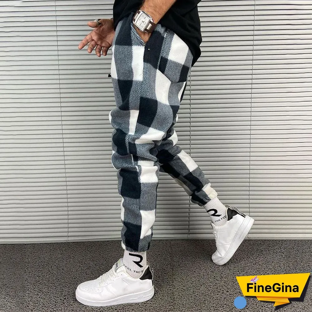 Check Textured Sports Sweatpants